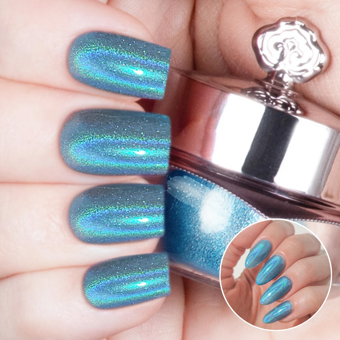 Glacier Blue - Holographic Nail Powder(Glacier Blue) 3 Glacier Blue - Holographic Nail Powder(Glacier Blue)