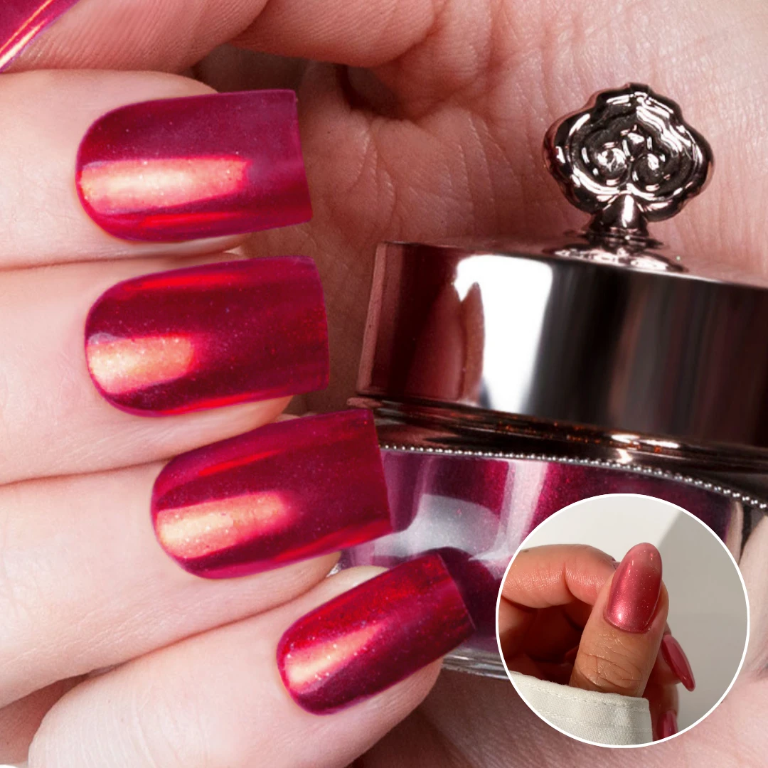 Cherry - Metallic Nail Powder(Cherry Metallic) 3 Cherry - Metallic Nail Powder(Cherry Metallic)