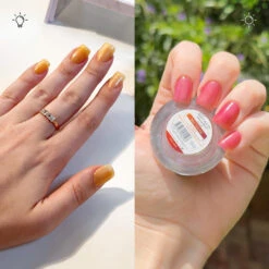 Nectarine - Classic Color Changing Nail Powder(Nectarine) 9 Nectarine - Classic Color Changing Nail Powder(Nectarine) -Sistaco Mineral Nails Store ColourChangingShade BeforeandAfter Creator IMGs NECTARINE