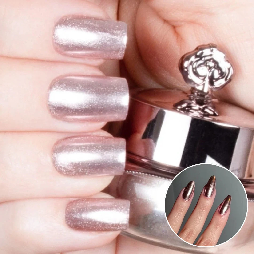 Dusty Rose - Metallic Nail Powder(Dusty Rose) 3 Dusty Rose - Metallic Nail Powder(Dusty Rose)