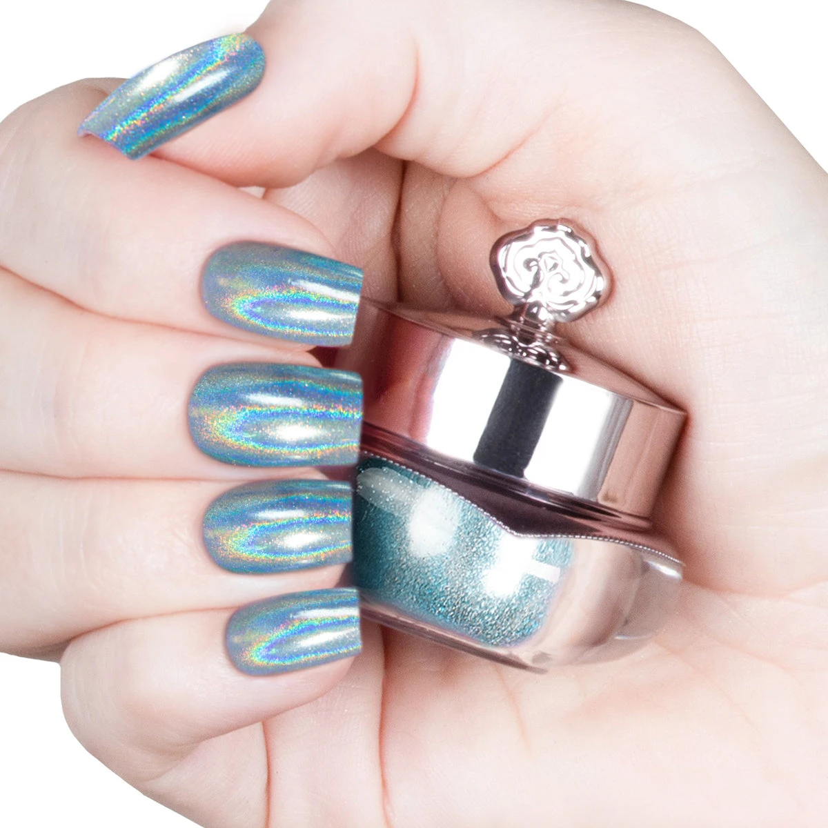 Egg Blue - Holographic Nail Powder(Egg Blue) 6 Egg Blue - Holographic Nail Powder(Egg Blue) - Image 4
