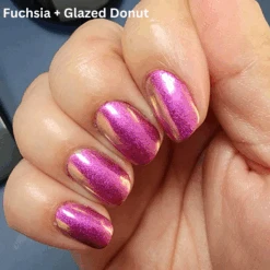 Glazed Donut - Metallic Nail Powder(Glazed Donut Metallic) 12 Glazed Donut - Metallic Nail Powder(Glazed Donut Metallic) -Sistaco Mineral Nails Store FUCHSIA GLAZEDDONUT