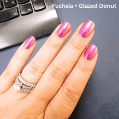 Glazed Donut - Metallic Nail Powder(Glazed Donut Metallic) 11 Glazed Donut - Metallic Nail Powder(Glazed Donut Metallic) -Sistaco Mineral Nails Store FUCHSIA GLAZEDDONUT1