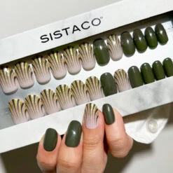 Night Blaze - Oval Sustainable Nails(Night Blaze Oval Sustainable Nails) -Sistaco Mineral Nails Store Night Blaze Oval 1