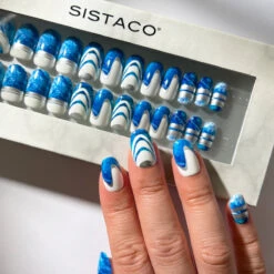 Ocean Glint - Oval Sustainable Nails(Ocean Glint Oval Sustainable Nails) 12 Ocean Glint - Oval Sustainable Nails(Ocean Glint Oval Sustainable Nails) -Sistaco Mineral Nails Store Ocean Glint Oval 2