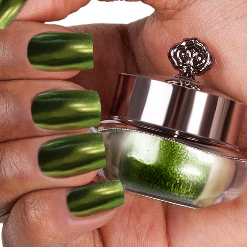 Olive - Metallic Nail Powder(Olive) 6 Olive - Metallic Nail Powder(Olive) - Image 4
