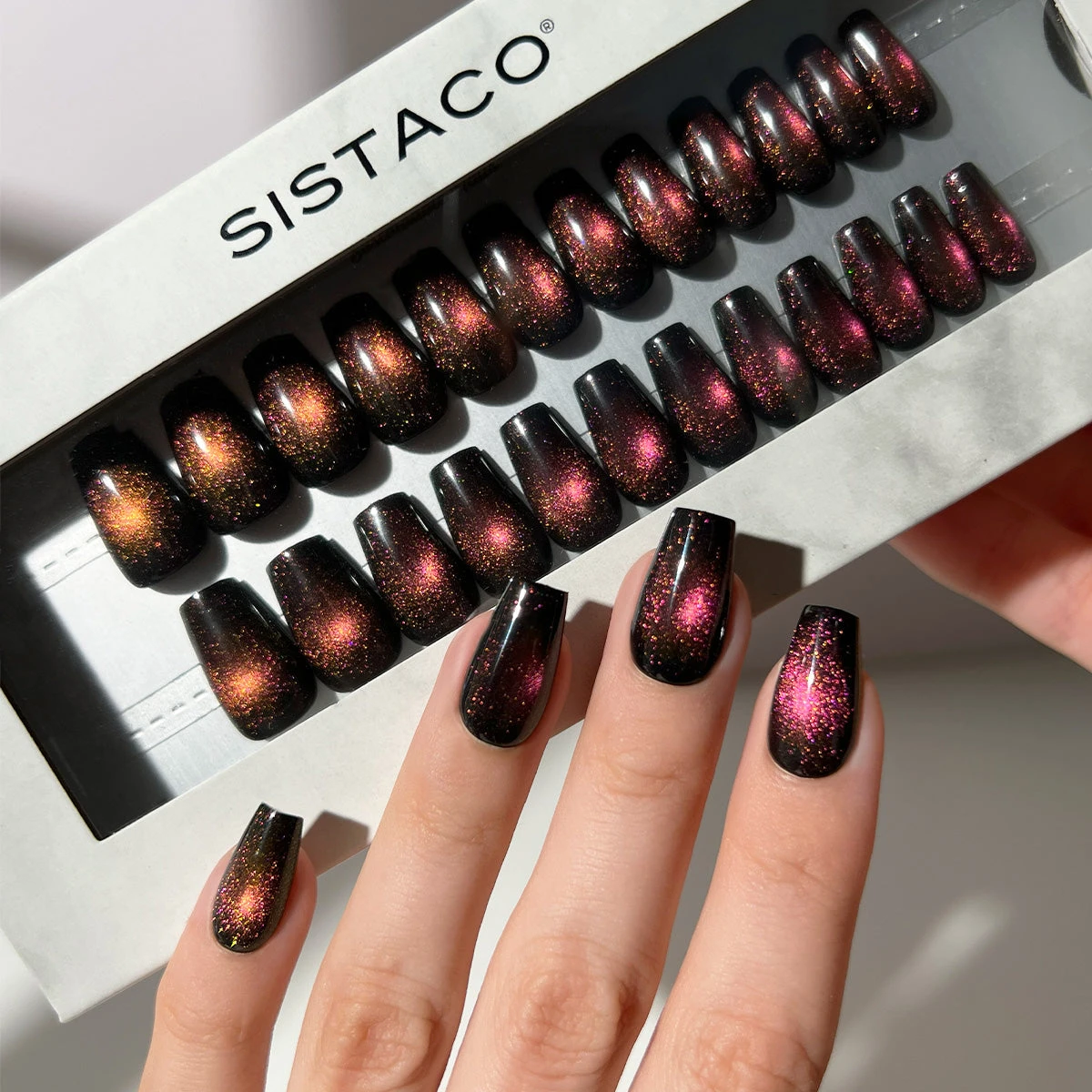 Ruby Cats Eye - Coffin Sustainable Nails(Ruby Cats Eye Coffin Sustainable Nails) 4 Ruby Cats Eye - Coffin Sustainable Nails(Ruby Cats Eye Coffin Sustainable Nails) - Image 3