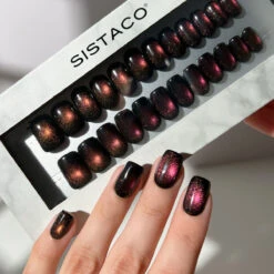 Ruby Cats Eye - Square Sustainable Nails(Ruby Cats Eye Square Sustainable Nails) 11 Ruby Cats Eye - Square Sustainable Nails(Ruby Cats Eye Square Sustainable Nails) -Sistaco Mineral Nails Store Ruby Cats Eye Square 2