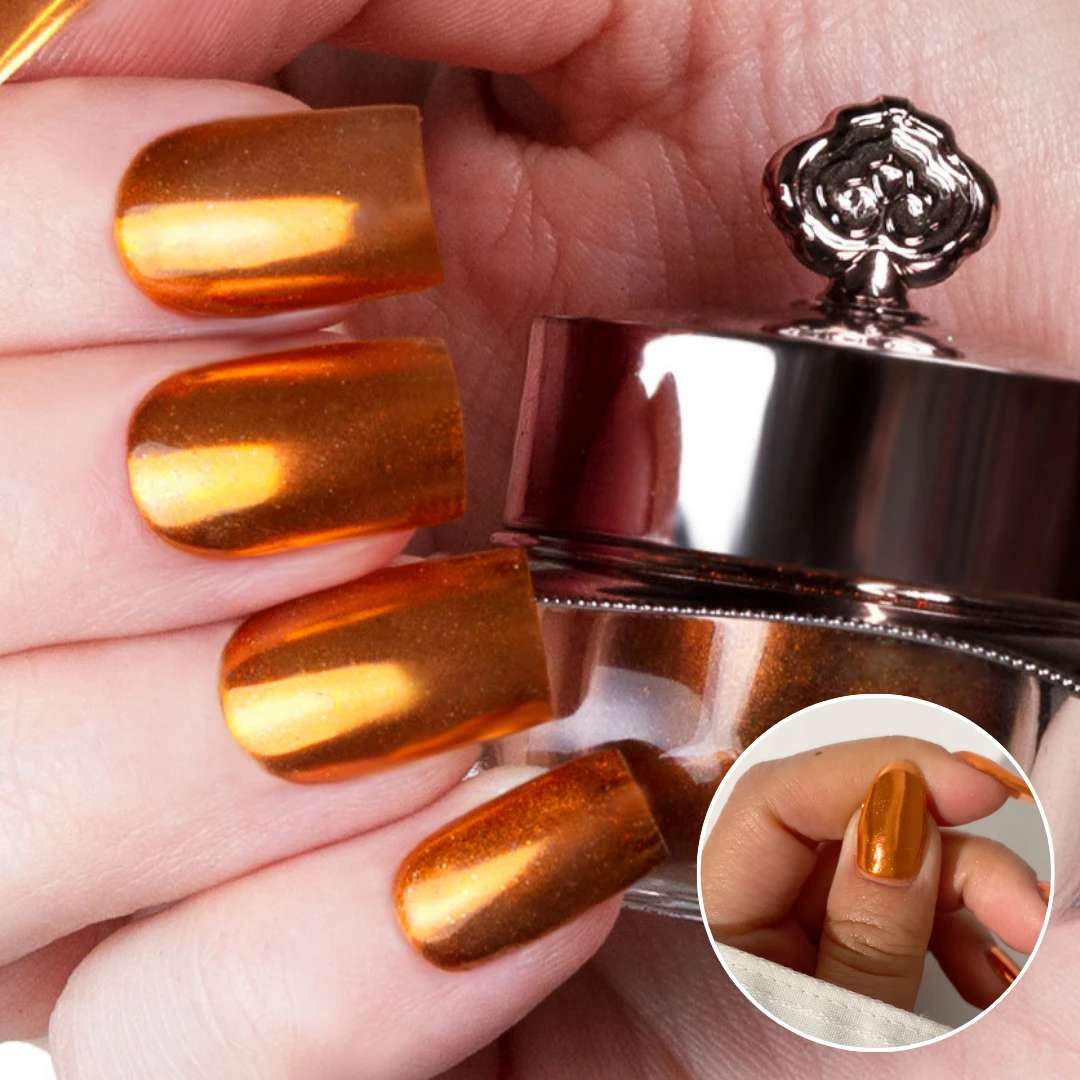 Tangerine - Metallic Nail Powder(Tangerine Metallic) 3 Tangerine - Metallic Nail Powder(Tangerine Metallic)