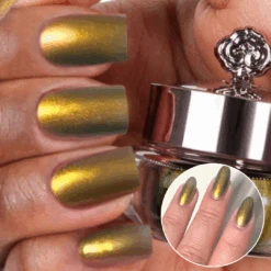 Golden - Shade Shift Metallic Nail Powder(Golden Metallic)
