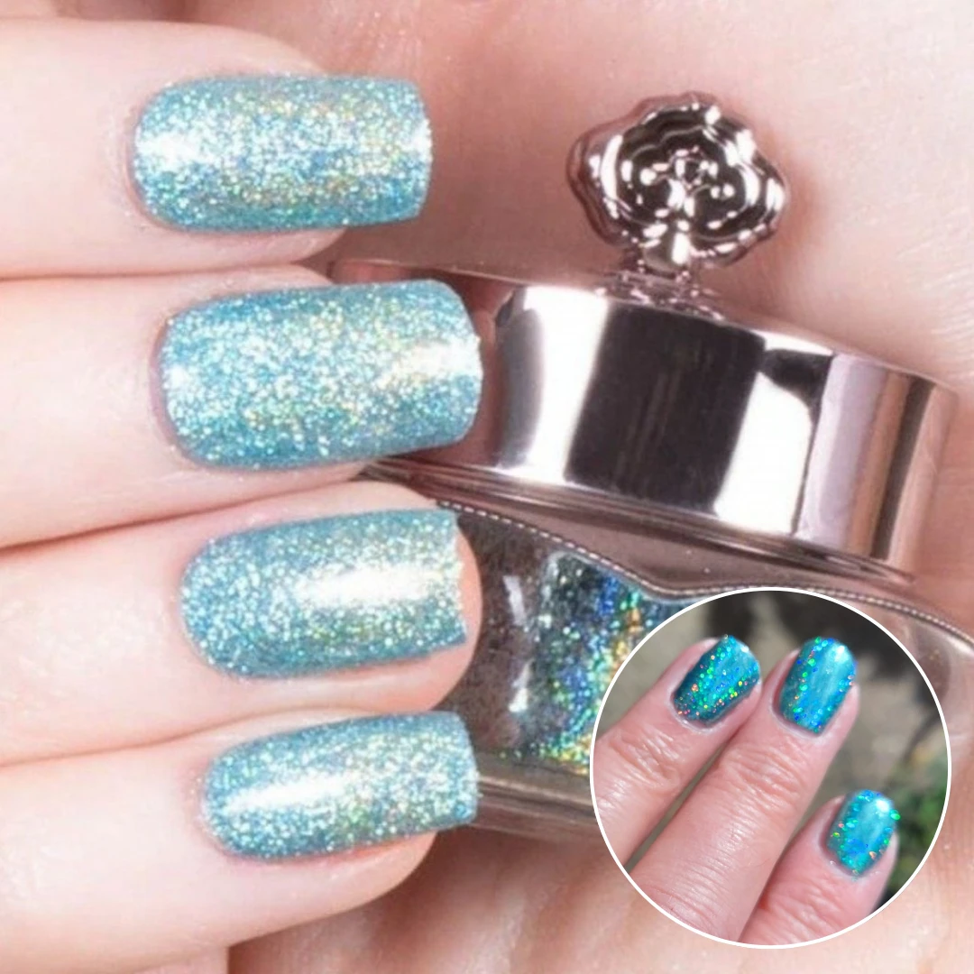 Turquoise - Holographic Nail Powder(Turquoise) 3 Turquoise - Holographic Nail Powder(Turquoise)